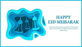 eid mubarak groet kaart voor een moslim vector