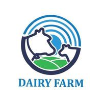vector zuivel melk logo met koe