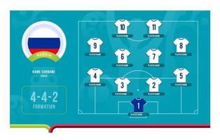 Rusland line-up voetbaltoernooi laatste fase vectorillustratie vector