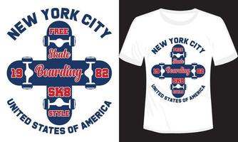 vleet instappen nieuw york stad t-shirt ontwerp vector