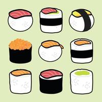 Japans eten sushi vector illustratie set