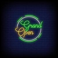 grand open neonreclame stijl tekst vector