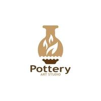 pottenbakkerij kunst studio logo vector sjabloon illustratie