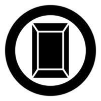 sjabloon afbeelding rechthoekig icoon in cirkel ronde zwart kleur vector illustratie beeld solide schets stijl