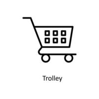 trolley vector schets pictogrammen. gemakkelijk voorraad illustratie voorraad