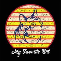mijn favoriete kat citaat Op maat t overhemd ontwerp vector