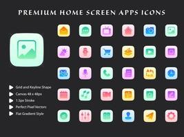 startscherm apps icon pack vector