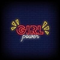 girl power neonreclames stijl tekst vector