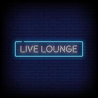 live lounge neonreclames stijl tekst vector