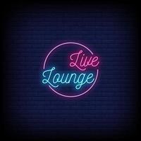 live lounge neonreclames stijl tekst vector