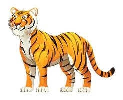 tijger tekenfilm illustratie geïsoleerd Aan wit achtergrond vector