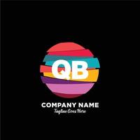 qb eerste logo met kleurrijk sjabloon vector. vector