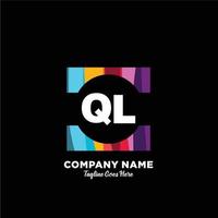 ql eerste logo met kleurrijk sjabloon vector. vector