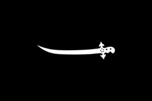 Arabisch zwaard silhouet Aan de vlag van saudi Arabië 1934 - 1938. vector illustratie