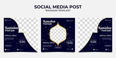 ramadan voedselverkoop sociale media plaatsen vector