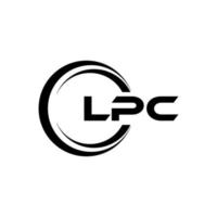 lpc brief logo ontwerp in illustratie. vector logo, schoonschrift ontwerpen voor logo, poster, uitnodiging, enz.