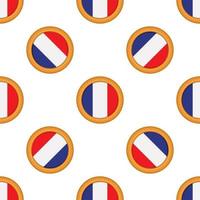 patroon koekje met vlag land Frankrijk in smakelijk biscuit vector