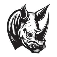 hoofd van neushoorn vector illustratie, neushoorn logo