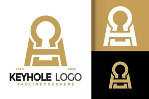 brief h sleutelgat logo vector icoon illustratie