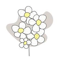 hand- getrokken abstract tekening bloemen vector