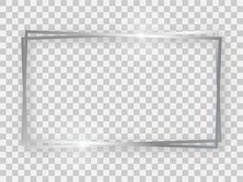 dubbele zilver glimmend 16x9 rechthoekig kader met gloeiend Effecten en schaduwen Aan achtergrond. vector illustratie