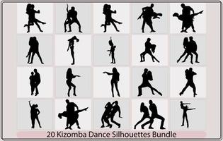 kizomba dans silhouet bundel vector