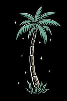 hand- getrokken palm boom vector illustratie