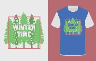 winter tijd t overhemd typografisch ontwerp vector