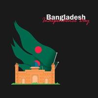 vector van onafhankelijkheidsdag met vlaggen van bangladesh.