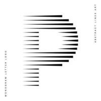 monogram logo brief p lijnen abstract modern kunst vector