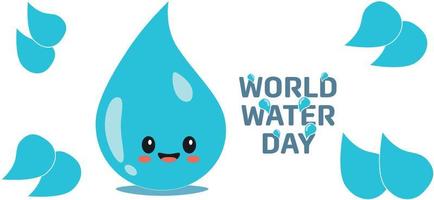 blauw grappig water druppel. wereld water dag. vector