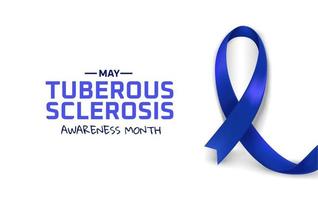 maand van tubereuze sclerose. blauw lintje vector
