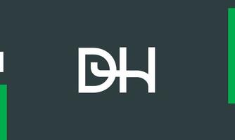 alfabet letters initialen monogram logo dh, hd, d en h vector