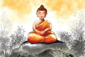 gelukkig vesak dag of Boeddha purnima kaart achtergrond vector