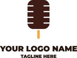 ijs room chocola stok combinatie podcast ontwerp logo. logo voor vermaak bedrijf merk vector