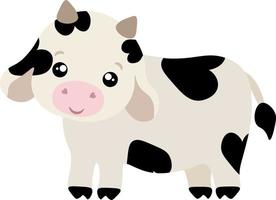 zwart en wit schattig baby stier en koe vector illustratie