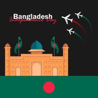 vector van onafhankelijkheidsdag met vlaggen van bangladesh.