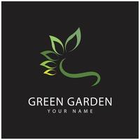 groen tuin logo vector en symbool