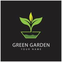 groen tuin logo vector en symbool