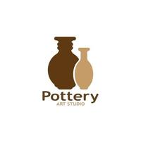 pottenbakkerij kunst studio logo vector sjabloon illustratie