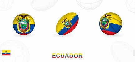 sport- pictogrammen voor Amerikaans voetbal, rugby en basketbal met de vlag van Ecuador. vector