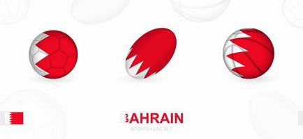 sport- pictogrammen voor Amerikaans voetbal, rugby en basketbal met de vlag van bahrein. vector