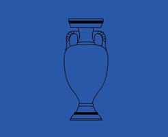 euro trofee logo zwart symbool Europese Amerikaans voetbal laatste ontwerp vector illustratie met blauw achtergrond