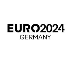 euro 2024 Duitsland logo officieel naam zwart symbool Europese Amerikaans voetbal laatste ontwerp illustratie vector