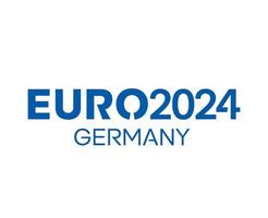 euro 2024 Duitsland logo officieel naam blauw symbool Europese Amerikaans voetbal laatste ontwerp illustratie vector