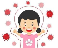 meisje met virus-immuunbescherming vector