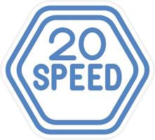 20 snelheid begrenzing vector icoon stijl