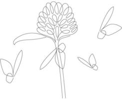 Klaver bloem schets patroon achtergrond minimalisme behang omhulsel papier vector