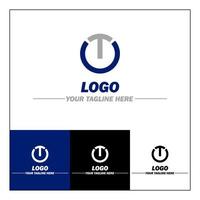 t brief minimalistische logo, logo ontwerp met meerdere variaties vector