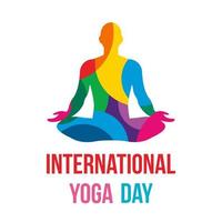 illustratie van vrouw aan het doen asana voor Internationale yoga dag Aan 21e juni vector ontwerp